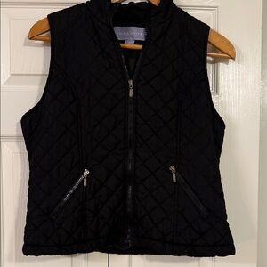 Laura Scott Women's Black Diamond-Pattern Vest